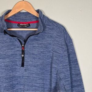 Avalanche Quarter Zip Stand Up Collar Fleece Pullover-Blue-Men Size XXL